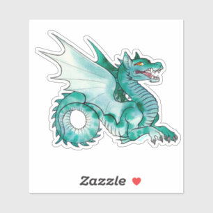 Mediaeval Teal Water Dragon