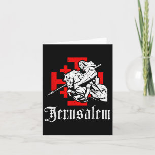 Mediaeval Templar Knight On War Horse Jerusalem Cr Card