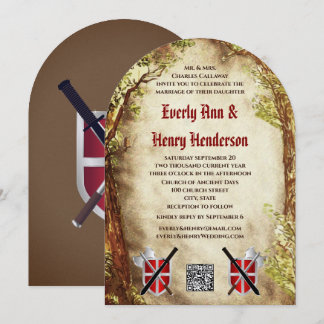 Mediaeval Terracotta Enchanted Forest Wedding   Invitation