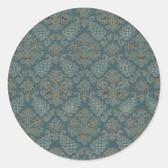 mediaeval textile pattern classic round sticker (Front)