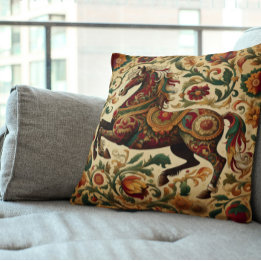 Mediaeval The Enchanted Steed in Bloom Cushion