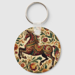 Mediaeval The Enchanted Steed in Bloom Key Ring