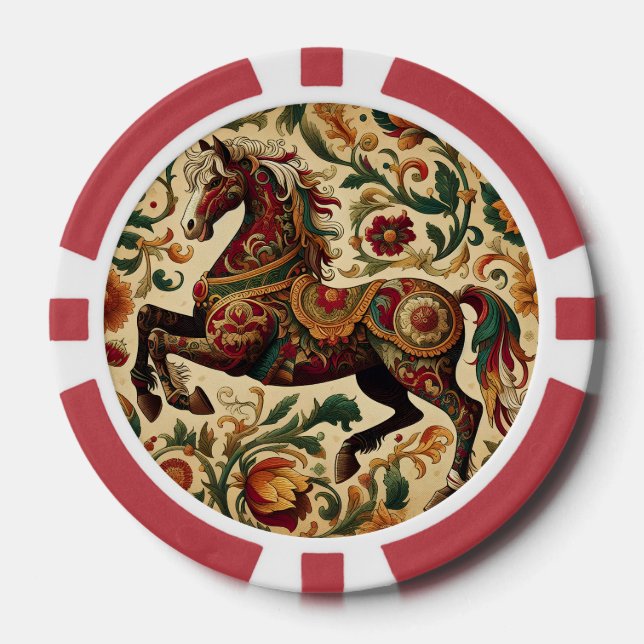 Mediaeval The Enchanted Steed in Bloom  Poker Chips (Front)