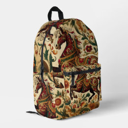 Mediaeval The Enchanted Steed in Bloom Printed Backpack