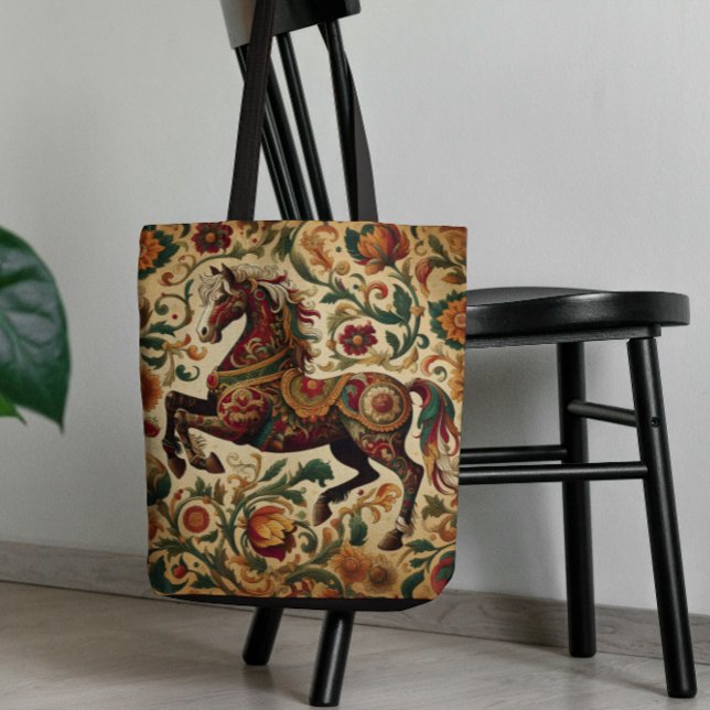 Mediaeval The Enchanted Steed in Bloom  Tote Bag (Creator Uploaded)