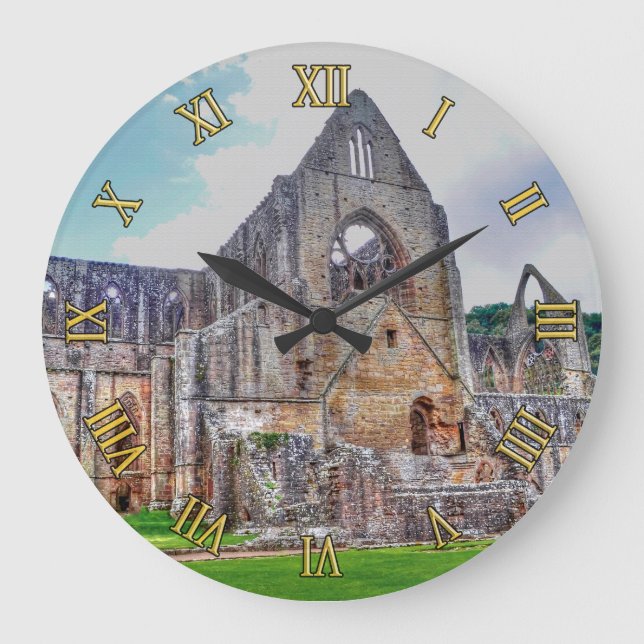 Mediaeval Tintern Abbey Monastery, Wales, UK Large Clock (Front)