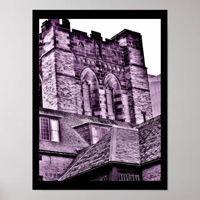 Mediaeval Tower in Purple Poster (Front)