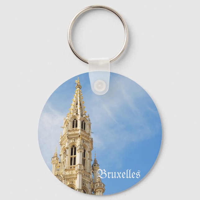 mediaeval Town Hall in Brussels Key Ring (Front)