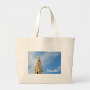 mediaeval Town Hall in Brussels Large Tote Bag