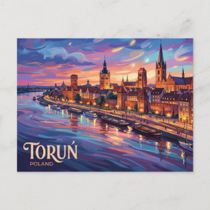 Mediaeval Town of Torun Poland Postcard