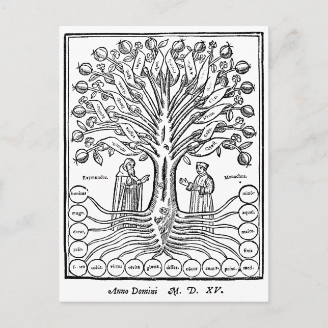 Mediaeval Tree of Sciences Postcard (Front)