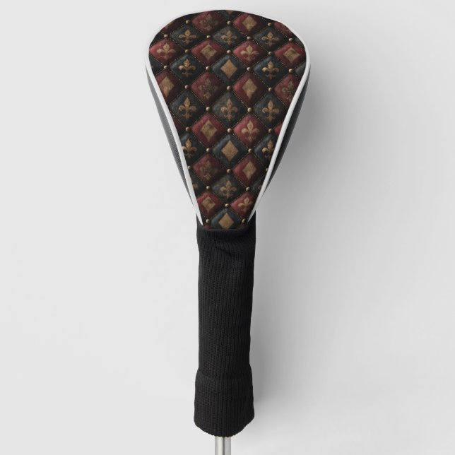 Mediaeval Tufted Fleur-de-Lis Harlequin Pattern (1 Golf Head Cover (Front)