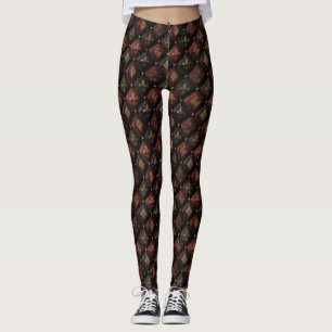 Mediaeval Tufted Fleur-de-Lis Harlequin Pattern (1 Leggings