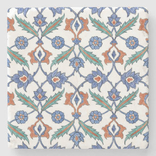 Mediaeval Turkish Tiles: Floral Ornament. Stone Coaster