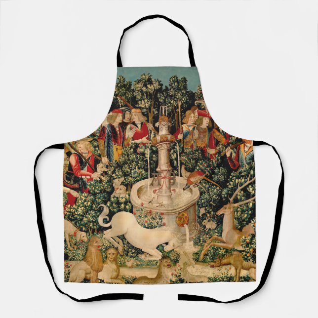 Mediaeval Unicorn Tapestries Print: Met Cloisters Apron (Front)