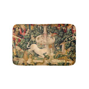 Mediaeval Unicorn Tapestries Print: Met Cloisters Bath Mat