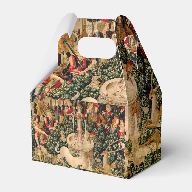 Mediaeval Unicorn Tapestries Print: Met Cloisters Favour Box (Front Side)