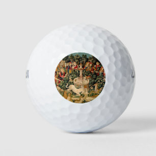 Mediaeval Unicorn Tapestries Print: Met Cloisters Golf Balls
