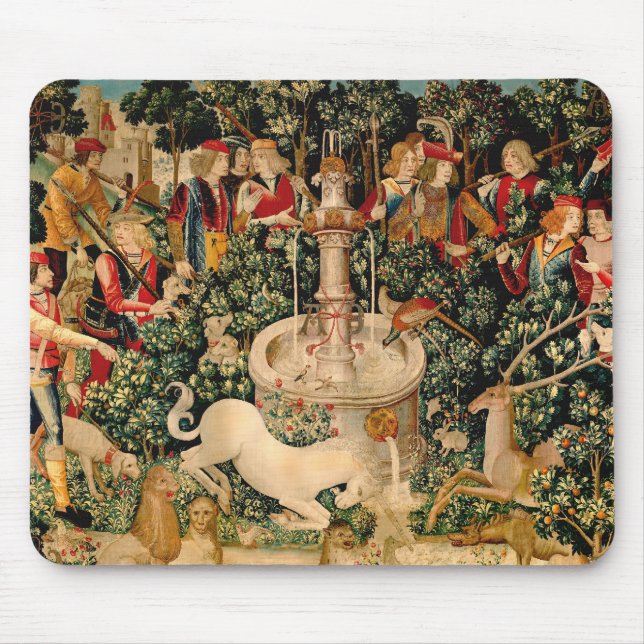 Mediaeval Unicorn Tapestries Print: Met Cloisters Mouse Pad (Front)