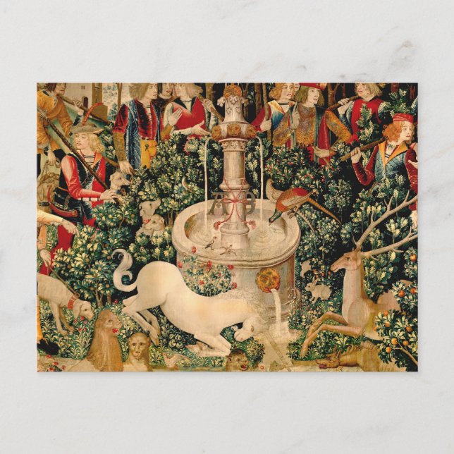 Mediaeval Unicorn Tapestries Print: Met Cloisters Postcard (Front)