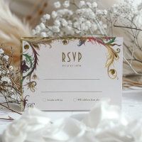 Mediaeval Victorian Wedding RSVP Vintage Florals