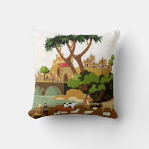 Mediaeval Village Cushion