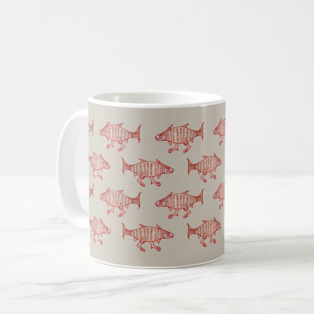 Mediaeval Walking Fish Coffee Mug (Front Left)