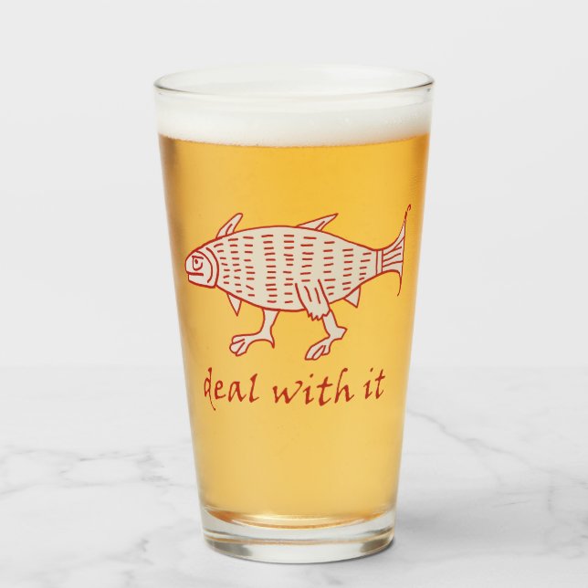 Mediaeval Walking Fish Glass Tumbler (Front Filled)