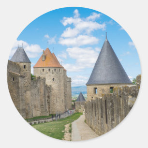 Mediaeval Walls of Carcassonne Classic Round Sticker