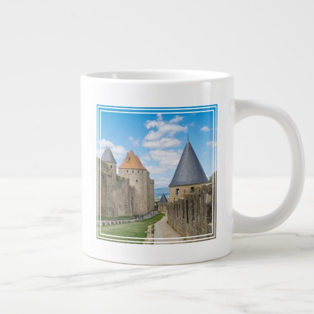 Mediaeval Walls of Carcassonne Large Coffee Mug (Right)
