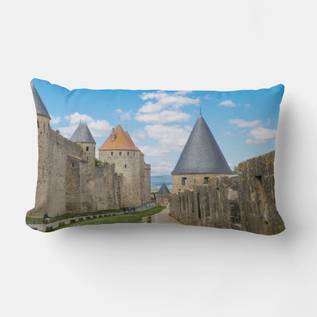 Mediaeval Walls of Carcassonne Lumbar Cushion (Front)