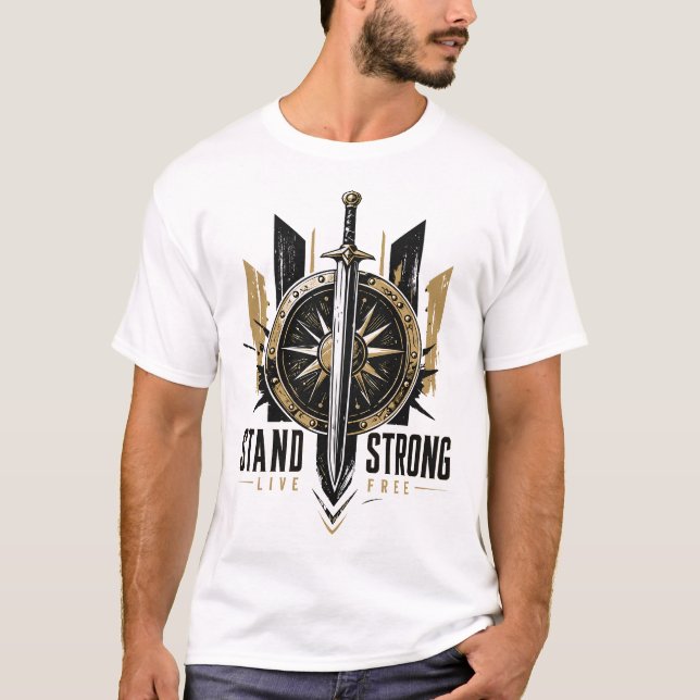 Mediaeval Warrior Graphic Motivational T-Shirt (Front)