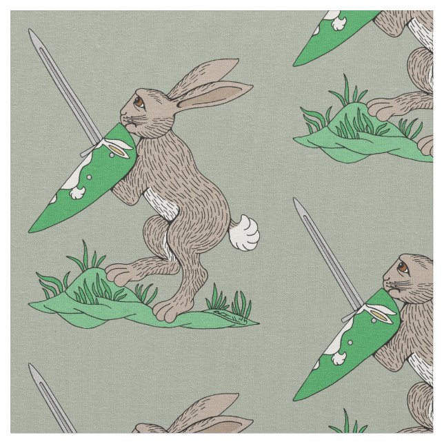 Mediaeval Warrior Rabbit Fabric (Close Up)