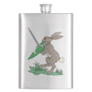 Mediaeval Warrior Rabbit Hip Flask