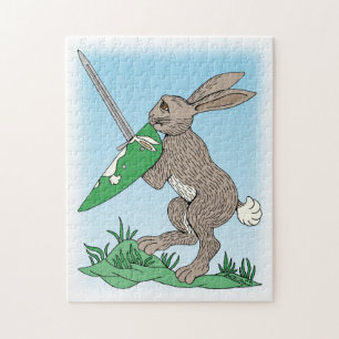 Mediaeval Warrior Rabbit Jigsaw Puzzle