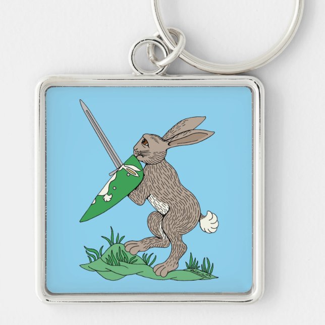 Mediaeval Warrior Rabbit Key Ring (Front)