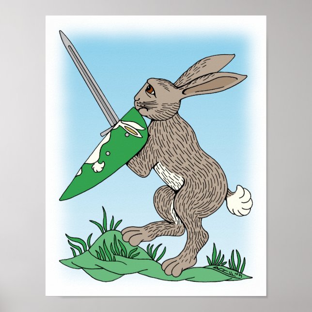 Mediaeval Warrior Rabbit Poster (Front)
