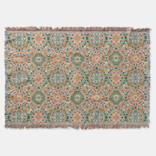 Mediaeval Watercolor Ring Throw Blanket