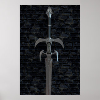 Mediaeval weapons. Ancient sword Poster