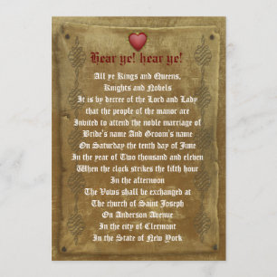 Mediaeval wedding  Invitation decree template