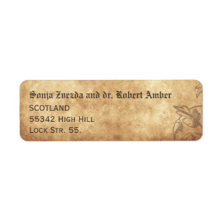 Mediaeval Wedding Return Label Return Address Label