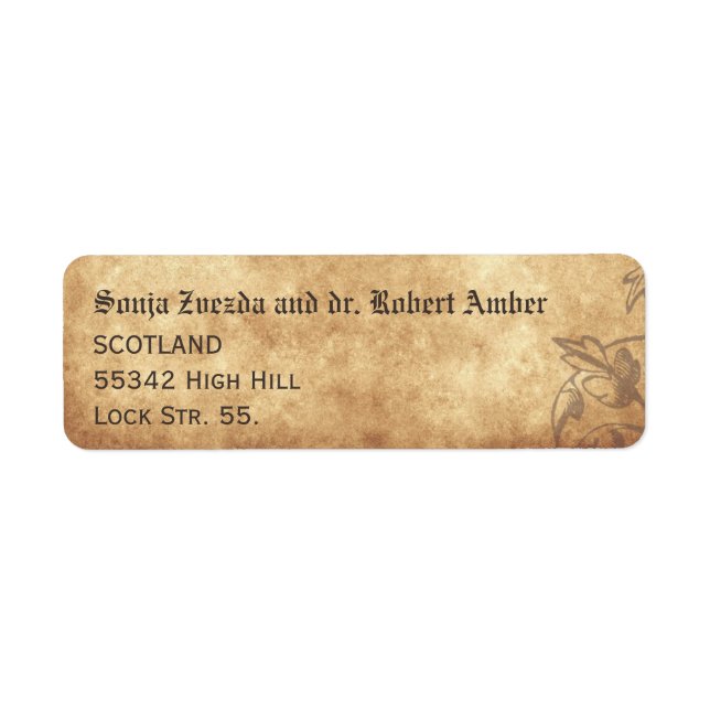 Mediaeval Wedding Return Label Return Address Label (Front)