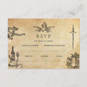 Mediaeval Wedding Wedding Website RSVP QR Cod Enclosure Card