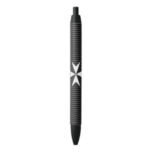 Mediaeval white cross Order of St John (UK) Black Ink Pen