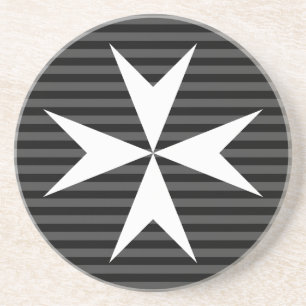 Mediaeval white cross Order of St John (UK) Coaster