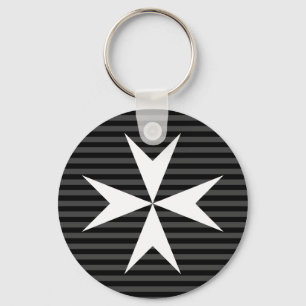 Mediaeval white cross Order of St John (UK) Key Ring