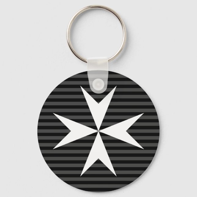 Mediaeval white cross | Order of St John (UK) Key Ring (Front)