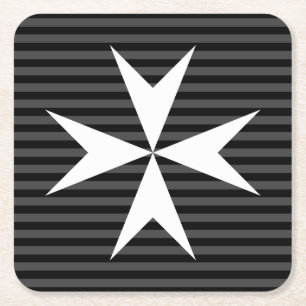 Mediaeval white cross Order of St John (UK) Square Paper Coaster