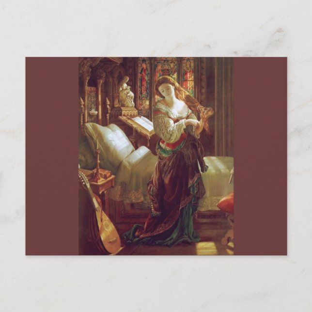 Mediaeval woman bedroom postcard (Front)