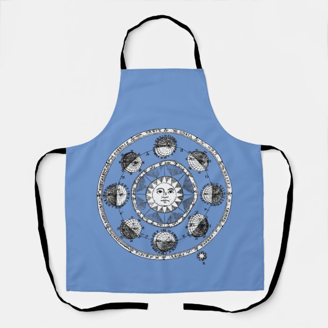 Mediaeval Woodblock Astronomy Sun and Planets Apron (Front)